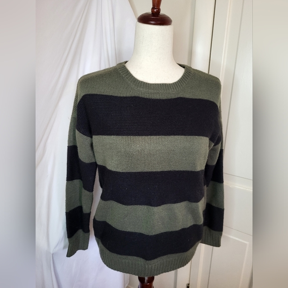 Kurt Cobain Green black Stripe Sweater sz S Forever 21 - Picture 1 of 10